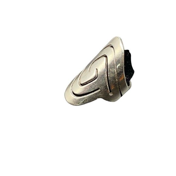 Vintage Sterling silver 925 stamped knuckle spiral ring - Picture 5 of 9